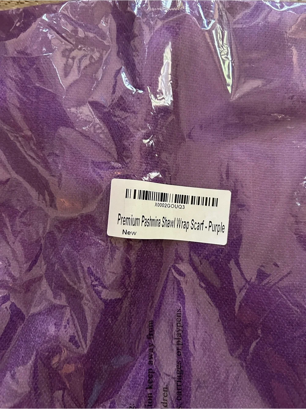 NWT Premium Pashmina Shawl Wrap Scarf - Deep Purple 30% Silk Fringe